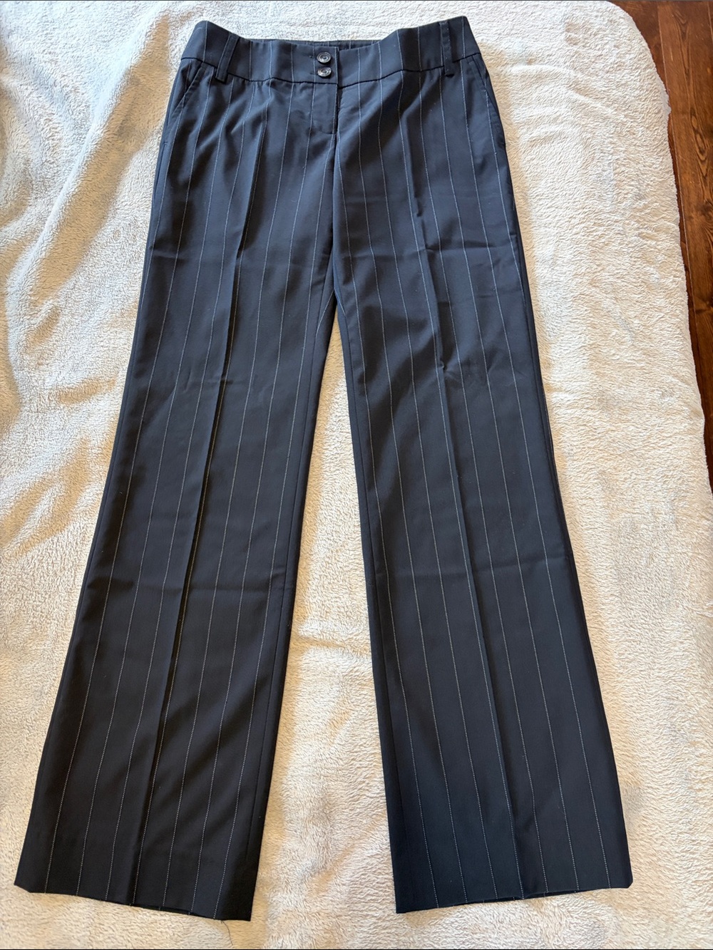 Esprit Ladies Navy Pinstripe Wide-Leg Dress Pants